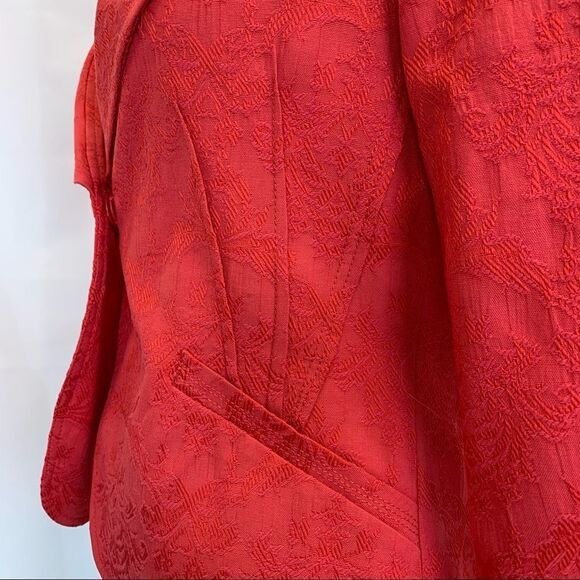MELANIE Lyne NWT Coral red textured embroidered blazer assorted sizes - Picture 5 of 16